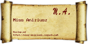 Miss Aniziusz névjegykártya